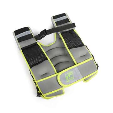 RitFit Adjustable Weighted Vest with Neoprene Fabric for Men&Women, 8lbs/10lbs/12lbs/15lbs/20lbs, Weight Vest for Workout, Strength Training, Muscle Building (Green - 12LB)