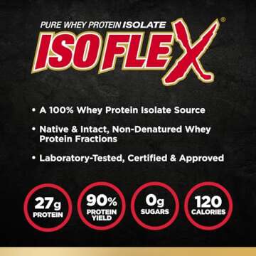 ALLMAX ISOFLEX Whey Protein Isolate, Vanilla - 2 lb - 27 Grams of Protein Per Scoop - Zero Fat & Sugar - 99% Lactose Free - Gluten Free & Soy Free - Approx. 30 Servings