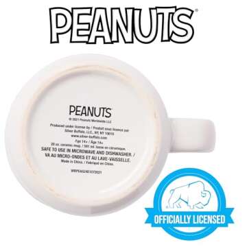 Silver Buffalo Peanuts Snoopy and Woodstock Get Cozy Ceramic Camper Mug, 20 Ounces