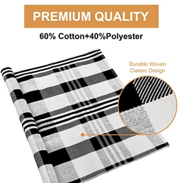 Stylish Collive Black and White Outdoor Rug | Washable Cotton Mat