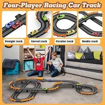 Wupuaait Slot Car Race Track with 4 Fast Cars