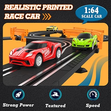 Wupuaait Slot Car Race Track with 4 Fast Cars