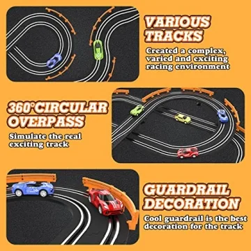 Wupuaait Slot Car Race Track with 4 Fast Cars