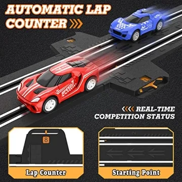 Wupuaait Slot Car Race Track with 4 Fast Cars