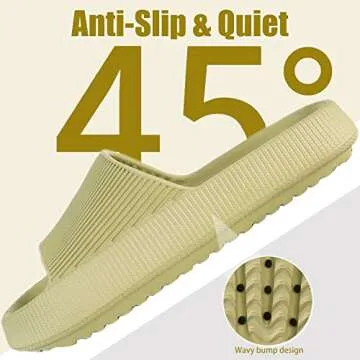 rosyclo Cloud Slides for Woman and Man, Pillow House Slippers Super Soft Comfy Non-Slip Massage Bathroom Shower Shoes Cloud Cushion Slide Sandals for Indoor Outdoor, Olive Green