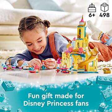 LEGO Disney Princess Ariel’s Underwater Palace 43207, Buildable Castle Toy, Present Idea for Kids,...