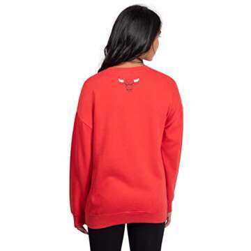 Ultra Game NBA Official Women's Extra Soft Fleece Distressed Oversized Pullover Sweatshirt, Chicago ...