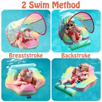 Mambobaby Float with Canopy - Safe Baby Swimming Pool Float