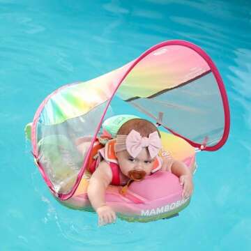 Mambobaby Float with Canopy - Safe Baby Swimming Pool Float