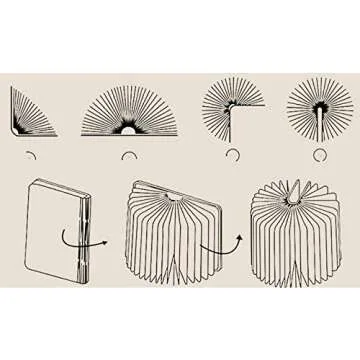 MEEYO Folding Book Lamp Wooden, Book Light, USB Rechargable Book Shaped Light ,3 Colors Led Table Lamp for Decor, Magnetic Design, Environmentally Material