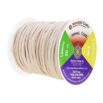Mandala Crafts 3mm 50 Yards Natural Soft Drawstring Replacement Rope Upholstery Crochet Macramé Cot...