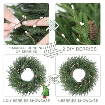 26 Inch Christmas Wreath, Christmas Wreaths for Front Door, Pine Wreath with Pine Cones Berries for Indoor Outdoor Wall Mantle Door Decor