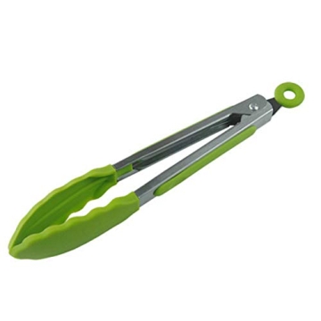 7" Mini Silicone Tongs for BBQ and Serving, 3 Pack
