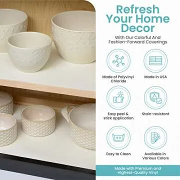 Con-Tact Brand Creative Covering, Self-Adhesive Shelf Liner, Multi-Purpose Vinyl Roll, Easy to Use and Apply, 18'' x 20', White