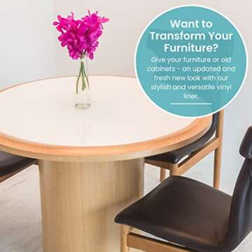 Con-Tact Brand Creative Covering, Self-Adhesive Shelf Liner, Multi-Purpose Vinyl Roll, Easy to Use and Apply, 18'' x 20', White