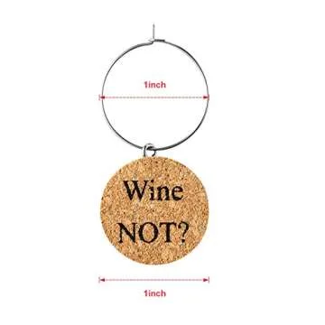 24 Pieces Wooden Wine Glass Charms Glass Markers Drink Markers For Wine Glass Champagne Flutes Cockt...