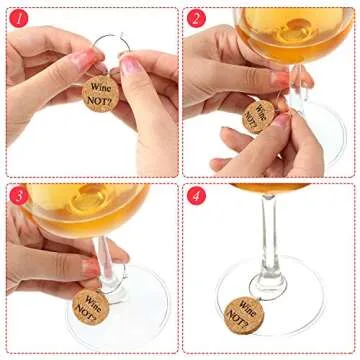 24 Pieces Wooden Wine Glass Charms Glass Markers Drink Markers For Wine Glass Champagne Flutes Cocktails Martinis