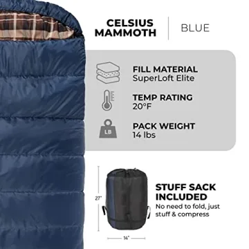 TETON Sports Mammoth Queen Size Sleeping Bag for All