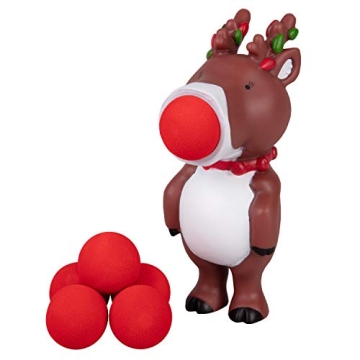 Hog Wild Christmas Reindeer Ball Popper Toy - Fun Indoor/Outdoor Activity for Kids with 4 Soft Foam ...