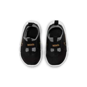 Nike Kids Flex Runner 2 Running Shoes, Black/Metallic Gold-Cool Grey, 5 Toddler US