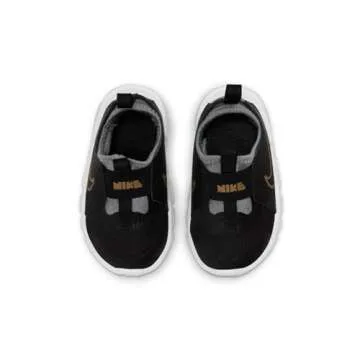 Nike Kids Flex Runner 2 Running Shoes, Black/Metallic Gold-Cool Grey, 5 Toddler US