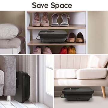 Beinilai Collapsible Foot Spa,Foot Bath with Heat and Massage and Bubble Jets,Foot Soak Tub with Six Non Motorized Foot Rollers,Acupressure Massage Points,Red Light and Removable Pumice Stone