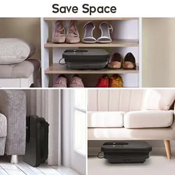 Beinilai Collapsible Foot Spa,Foot Bath with Heat and Massage and Bubble Jets,Foot Soak Tub with Six Non Motorized Foot Rollers,Acupressure Massage Points,Red Light and Removable Pumice Stone