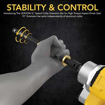 LEXIVON 1/2" Impact Driver Speed Collar Extension Bar