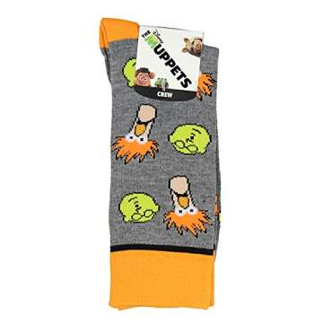 Disney The Muppets Socks Beaker and Dr Bunsen Men's Crew Socks, Shoe Size 8-12
