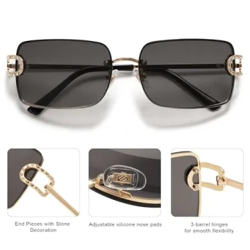 Trendy SOJOS Vintage Rectangle Sunglasses for Women