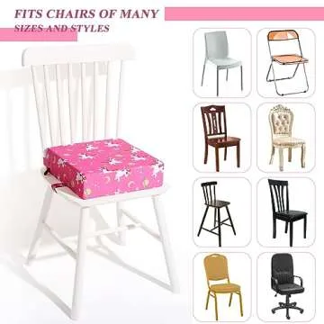 Toddler Booster Seat for Dining Table, Stronger Support Booster Seat for Table Washable 2 Safer Straps Non-Slip Bottom Portable Booster Seat for Kids Baby Increasing Cushion for Travel Home