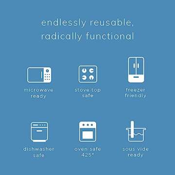 Stasher Premium Silicone Reusable Food Storage Bags, 6-Pack, Ocean | Multi-Use Food Storage Bags, Lu...