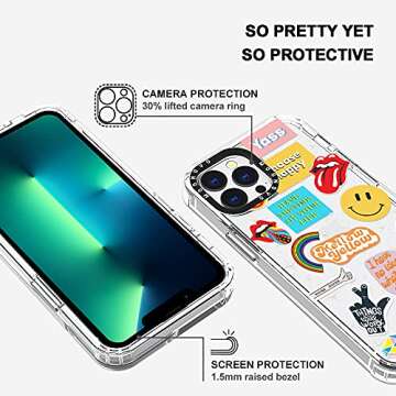 MOSNOVO for iPhone 13 Pro Max Case, [Buffertech 6.6 ft Drop Impact] [Anti Peel Off] Clear Shockproof TPU Protective Bumper Phone Cases Cover with Pop Culture Design for iPhone 13 Pro Max