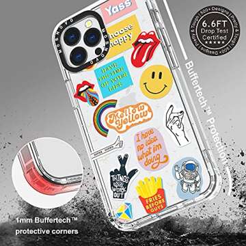MOSNOVO for iPhone 13 Pro Max Case, [Buffertech 6.6 ft Drop Impact] [Anti Peel Off] Clear Shockproof TPU Protective Bumper Phone Cases Cover with Pop Culture Design for iPhone 13 Pro Max