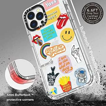 MOSNOVO for iPhone 13 Pro Max Case, [Buffertech 6.6 ft Drop Impact] [Anti Peel Off] Clear Shockproof TPU Protective Bumper Phone Cases Cover with Pop Culture Design for iPhone 13 Pro Max