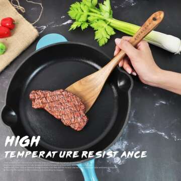 9-Piece Wooden Utensil Set - Premium Teak Kitchen Tools