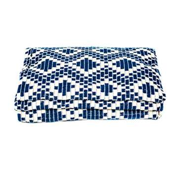 Nanalou Deluxe XL Double Brazilian Hammock, 100% Cotton, Made in Brazil (Jacquard Blue)