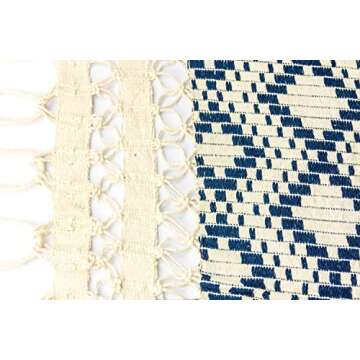 Nanalou Deluxe XL Double Brazilian Hammock, 100% Cotton, Made in Brazil (Jacquard Blue)