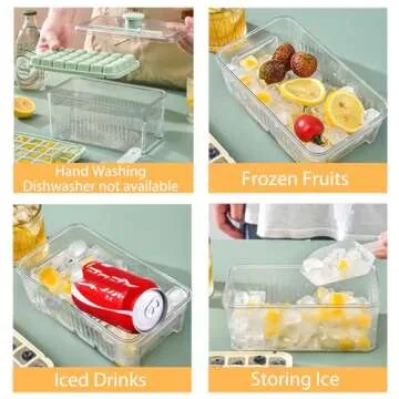 J.Y.Memorize Mini Ice Cube Trays for Freezer, Ice Cube Tray with Lid and Bin, 2 Pack 56 PCS Small Ice Cube Mold with Ice Scoop for Whiskey, Cocktail, Coffee and Kids DIY