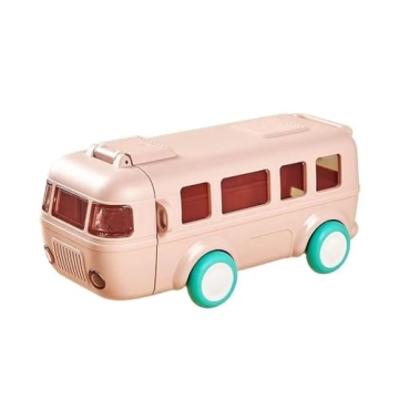 GHOHG Water Bottle with Straw - Adorable Cartoon Bus Design