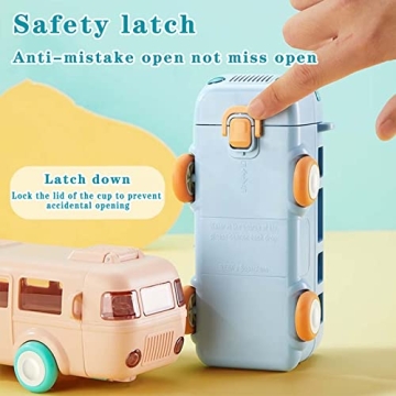 GHOHG Cute Cartoon Bus Water Bottle - 17OZ Fun Design