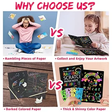 ZMLM Scratch Paper Art Set for Kids - Colorful Craft Fun