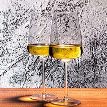 BACLIFE Hand Blown Red Wine Glasses Set of 4 – Premium Crystal Wine Glasses With Long Stem,19 oz – Unique Gift for Wedding,Birthday,Anniversary – Ideal for Restaurants,Home Bar