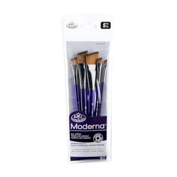 Quality Angular Brush Set for All Painting Mediums - 5pc