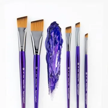 Quality Angular Brush Set for All Painting Mediums - 5pc