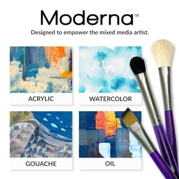 Quality Angular Brush Set for All Painting Mediums - 5pc