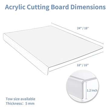 Yis Acrylic Non-Slip Cutting Board for Kitchen Preparation