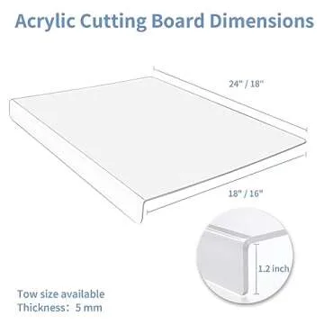 Yis Acrylic Non-Slip Cutting Board for Kitchen Preparation