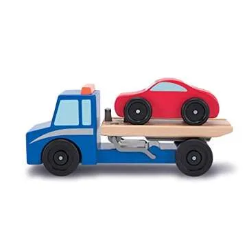 Melissa & Doug Flatbed Tow Truck Wooden Vehicle Set