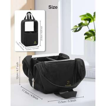 MONSTINA Makeup Brush Organizer Bag,Large Capacity Portable Stand-Up Makeup Brush Holder,Professional Artist Makeup Brush Sets Case Dust-proof TPU Transparent Clear